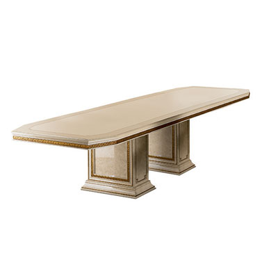 Rectangular table with 2 extensions