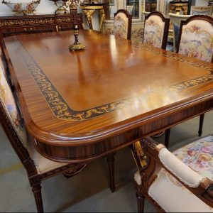 Dining Table set - Walnut wood - Art Deco