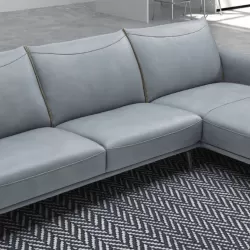 Hand stitched modern leather Sofa by Cubo Rosso