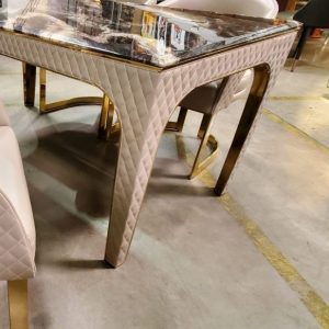 Marble top Dining table- leather chair - Zhida