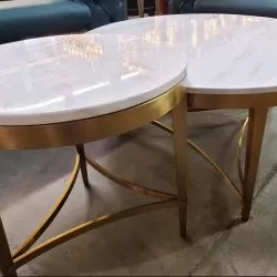 Marble top round Coffee Table - Cubo Rossi