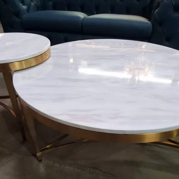 Marble top round Coffee Table - Cubo Rossi