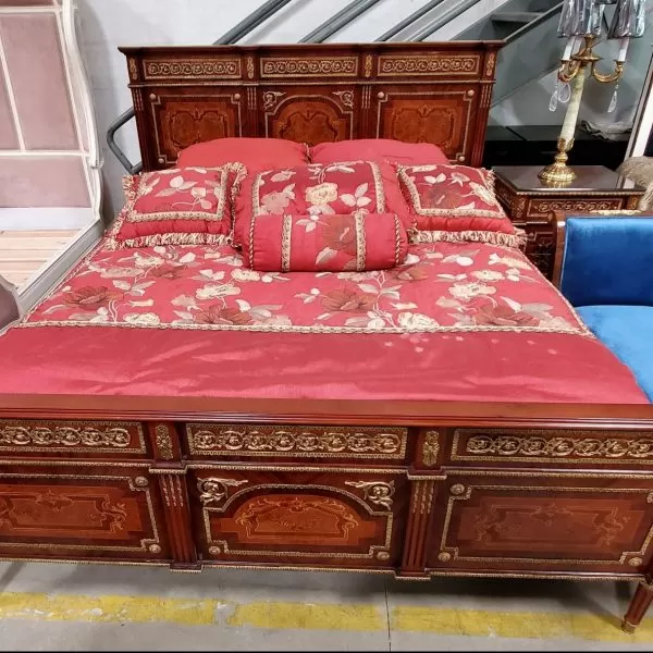 Wood Inlaid and brass bedroom Set - Mueble design