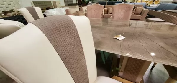 Modern Italian Beautiful Diamond leather Dining Table chair - MobilPiu