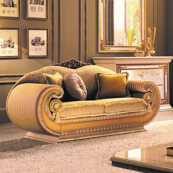 Arredoclassic Leonardo 2 Seat Sofa With Cylinder Cushion