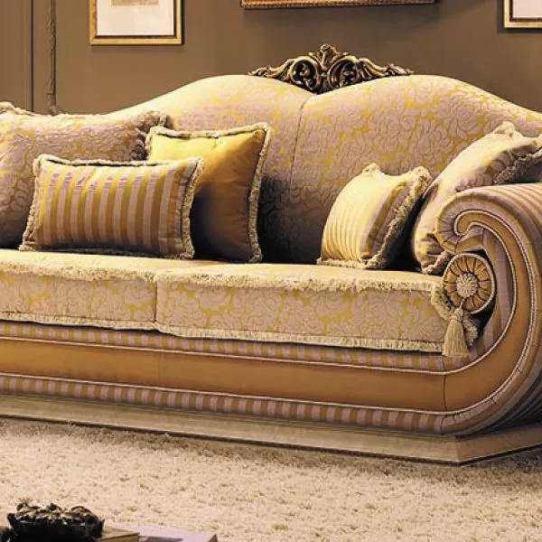 Arredoclassic Leonardo 3 Seat Sofa With Cylinder Cushion