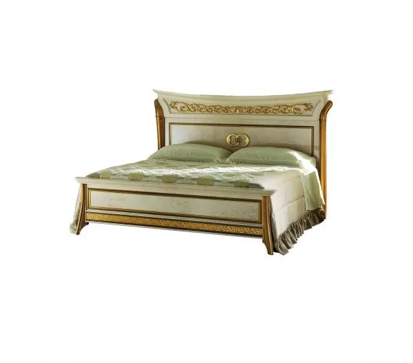 Elegant Classic King Size Upholstered Bed from Italy