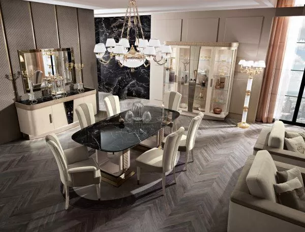 Beautiful Modern style Italian Diamond Dining room furniture