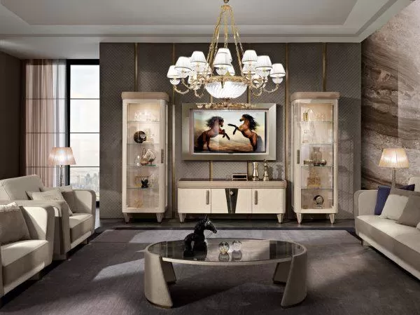Luxurious Modern Style Italian Diamond Living Room