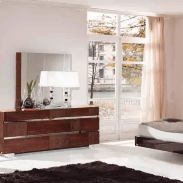 Caprice, 6 Drawer Double Dresser, Walnut, by Status Italian Furniture
