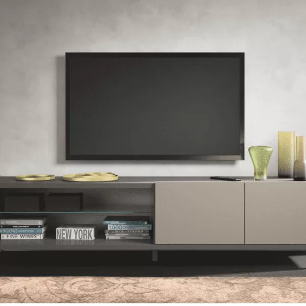 Kali Modern Italian TV Stand with 3 Doors, by Status