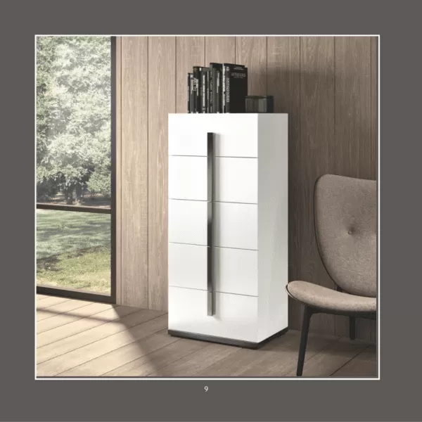 Mara Modern Italian Chester with 5 Drawers, by Status
