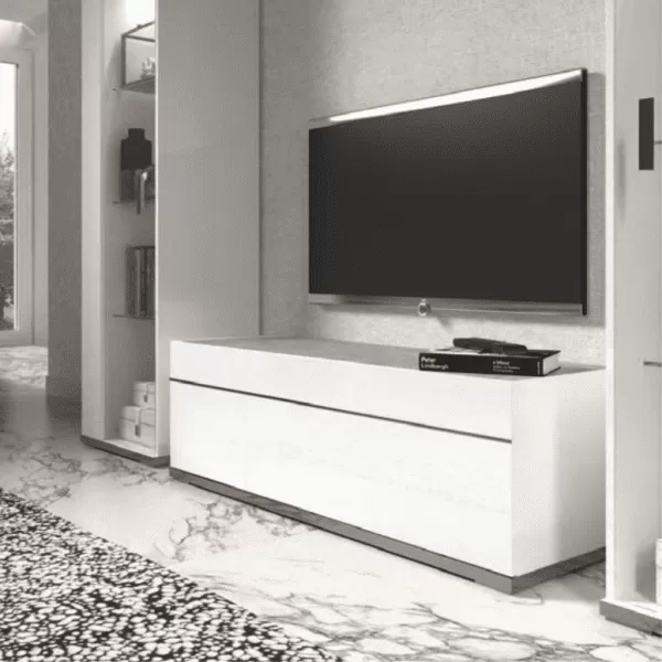 Mara Modern Italian TV Unit with 3 Drawers( without handles), by Status