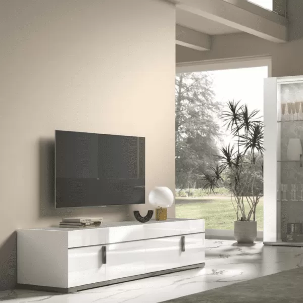 Mara Modern Italian 4 Drawers TV Unit with Handles, by Status