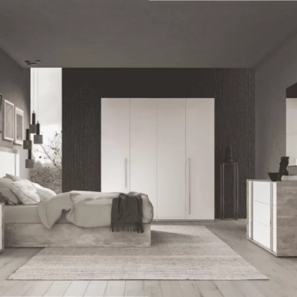 Treviso Modern Italian Wardrobe with 4 Drawers, by Status