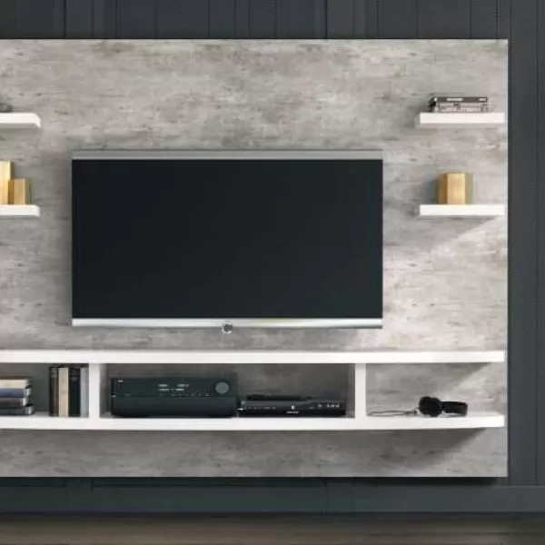 Modern Italian Wall Unit with Concrete Finishing, by Status
