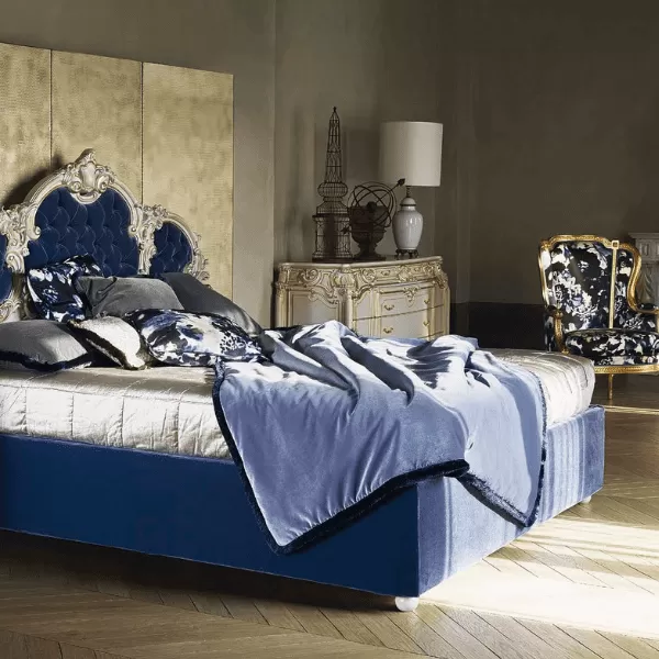 Double Bed with Padded Headboard and Frame, Pandora Collection, by Silik