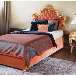 Italy Hand Carved Single Bed by Silik