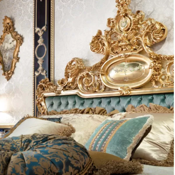 Bed with Headboard, Persia Collection, by Carlo Asnaghi