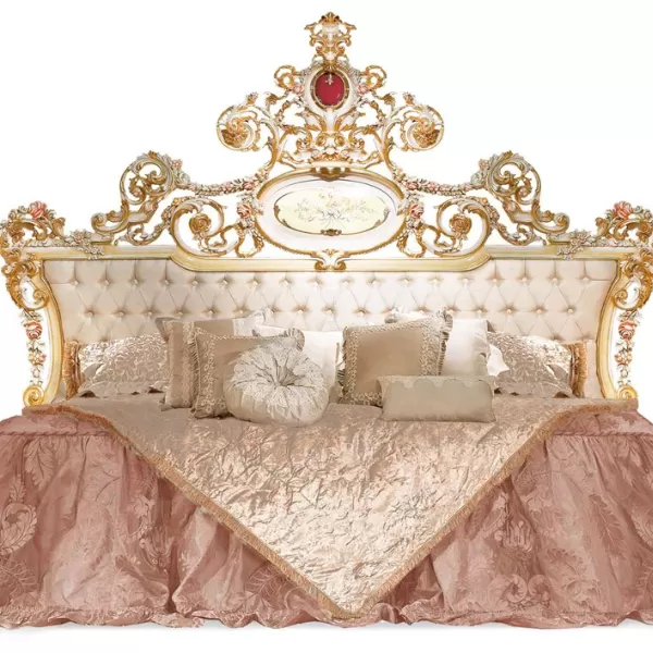 Bed with Headboard, Flora Collection, by Carlo Asnaghi