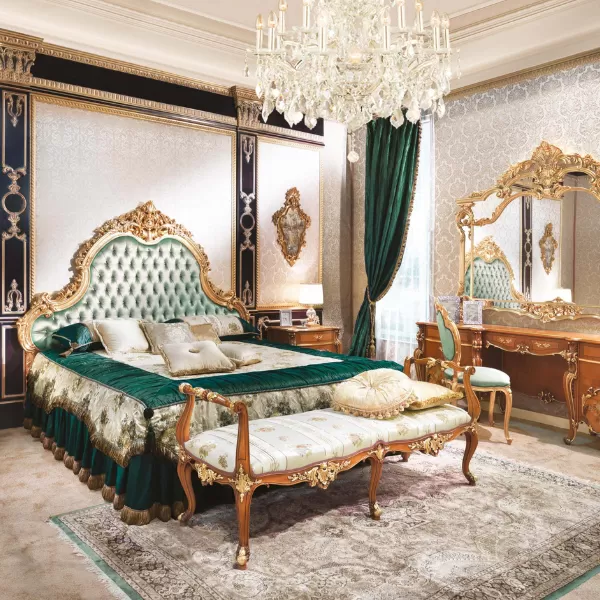Bed with Headboard, Sofia Collection, by Carlo Asnaghi