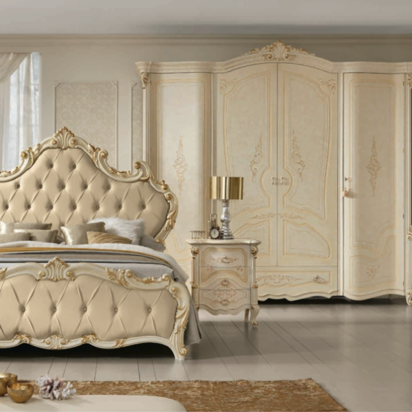 Bed, Hand Stitched, Classico Noce Series, by Adriatica