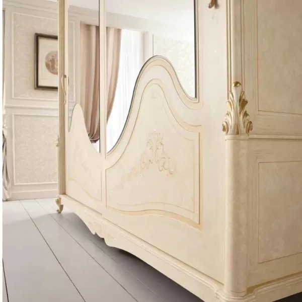 2 Door Wardrobe with Mirror, Hand Crafted, Classico Noce Series, by Adriatica