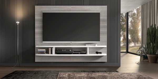 Luxury Silver Grey TV Wall Unit