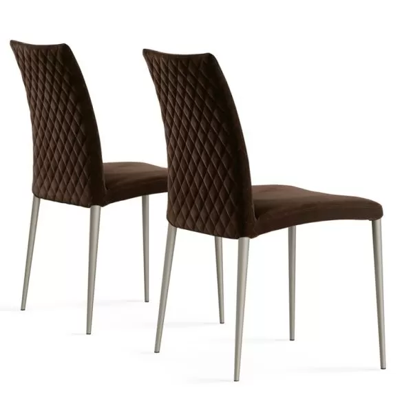 Asia Diamond Padded Chair with Metal legs, Eforma Collection