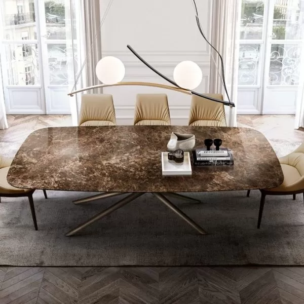 Baly Table with Marble Top, Eforma Collection