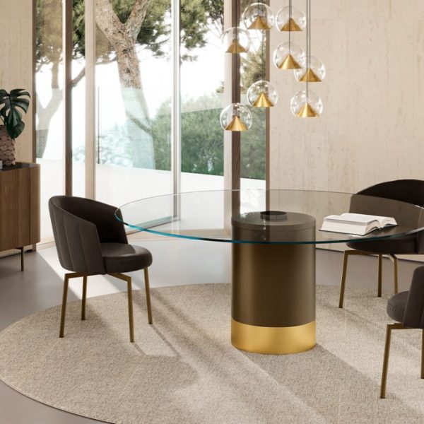 Cilindro Glass Top Table, Eforma Collection