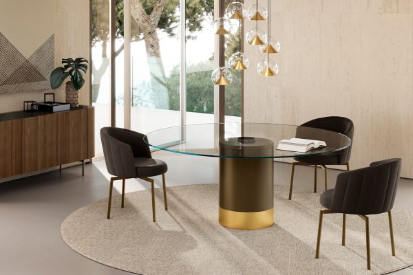 Cilindro Glass Top Table, Eforma Collection - Image 2