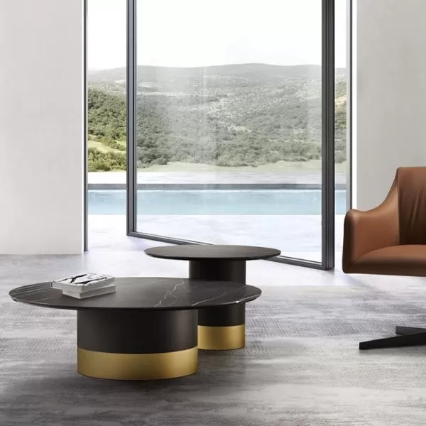 Cilindro Low with Ceramic Top Coffee Table, Eforma Collection