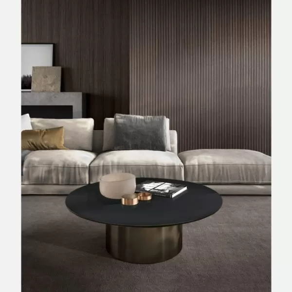 Cilindro Low with Glass Top Coffee Table, Eforma Collection