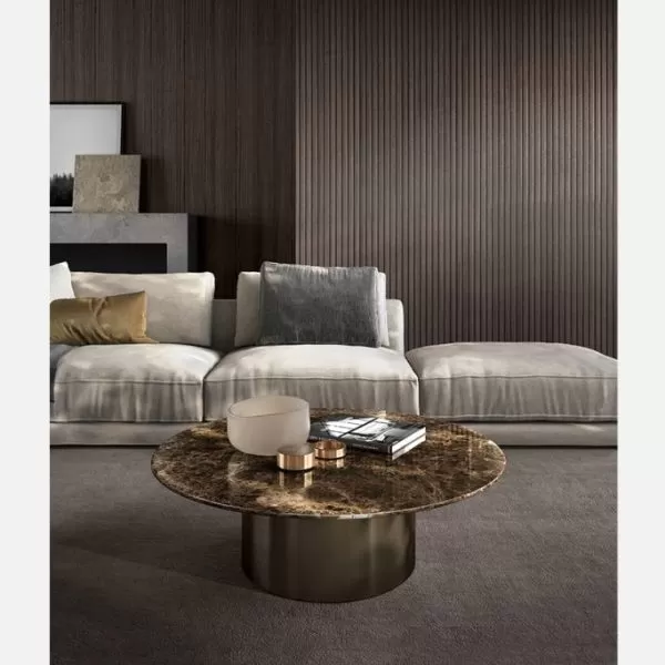 Cilindro Low with Marble Top Coffee Table, Eforma Collection