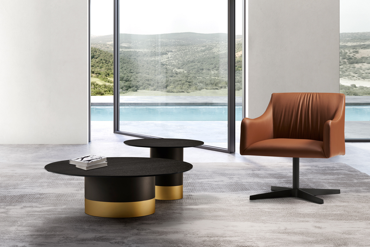 Cilindro Wood Top Coffee Table