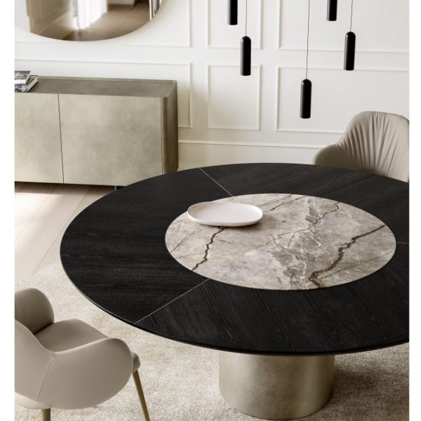 Cilindro Table with Wood & Ceramic Top, Eforma Collection