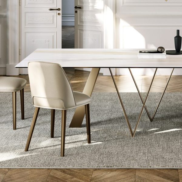 Diva Padded Chair with 4 Metal legs, Eforma Collection