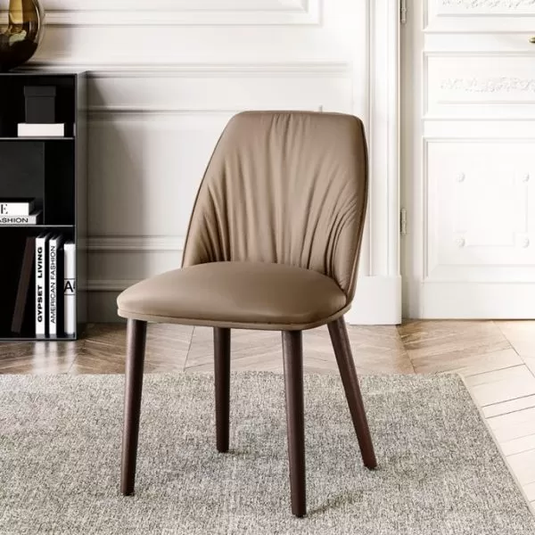 Diva Padded Chair with 4 wooden legs, Eforma Collection