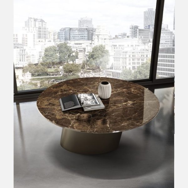 Dorado Low with Marble Top Coffee Table, Eforma Collection