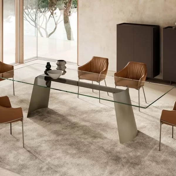 Dorian Table with Crystal Top, Eforma Collection