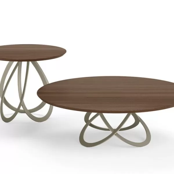 Febe Low with Wood Top Coffee Table, Eforma Collection