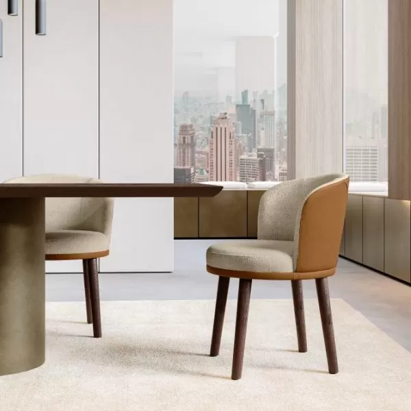 Ginger Chair with 4 Wooden legs, Eforma Collection