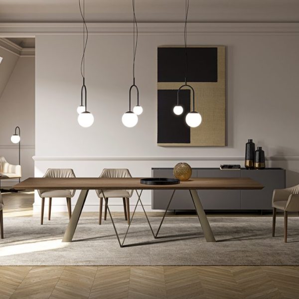 Noa Table with Wood Top, Eforma Collection