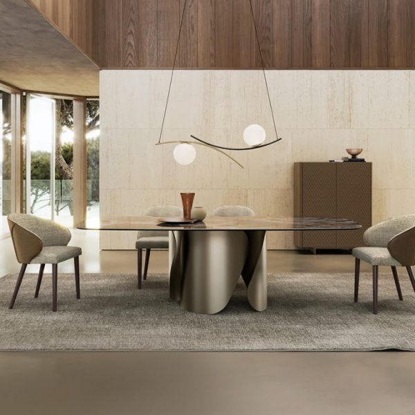 Onda Table with Ceramic Top, Eforma Collection