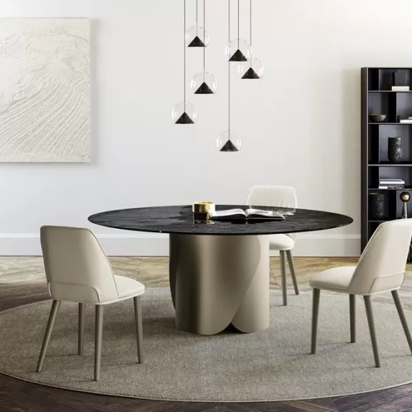 Onda Table with Glass Top, Eforma Collection