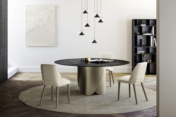 Onda Table with Glass Top