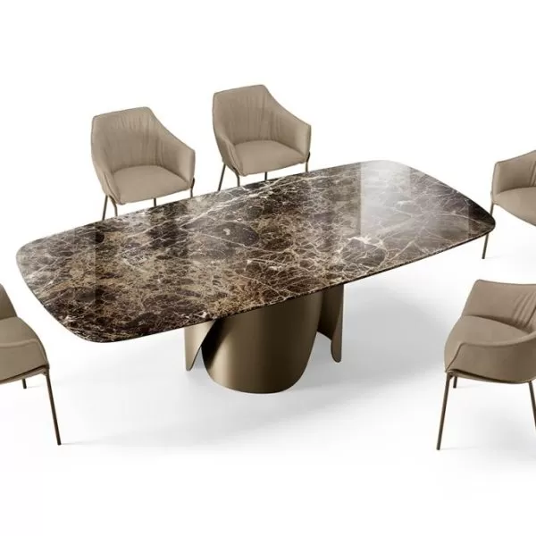 Onda Table with Marble Top, Eforma Collection