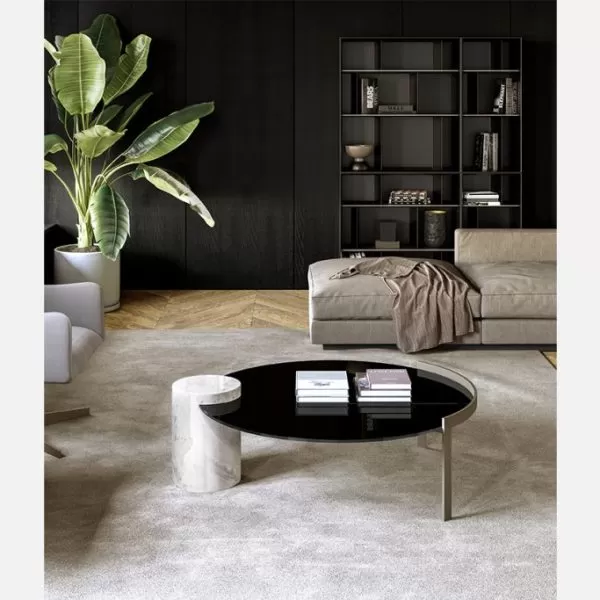 Peo Low with Glass Top Coffee Table, Eforma Collection