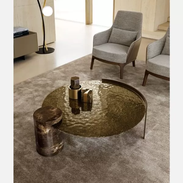 Peo Low with Crystal Top Coffee Table, Eforma Collection